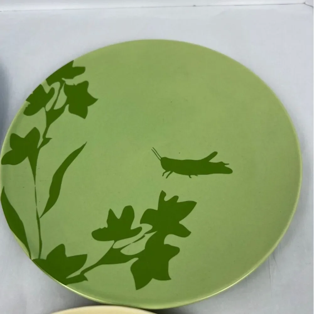 Vintage RedEnvelope Ceramic Snack Plates Set of 4 Pastel Botanical Cottagecore